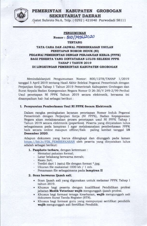 PENGUMUMAN TATA CARA PEMBERKASAN PPPK FORM TH 2019 2020 Copy 001