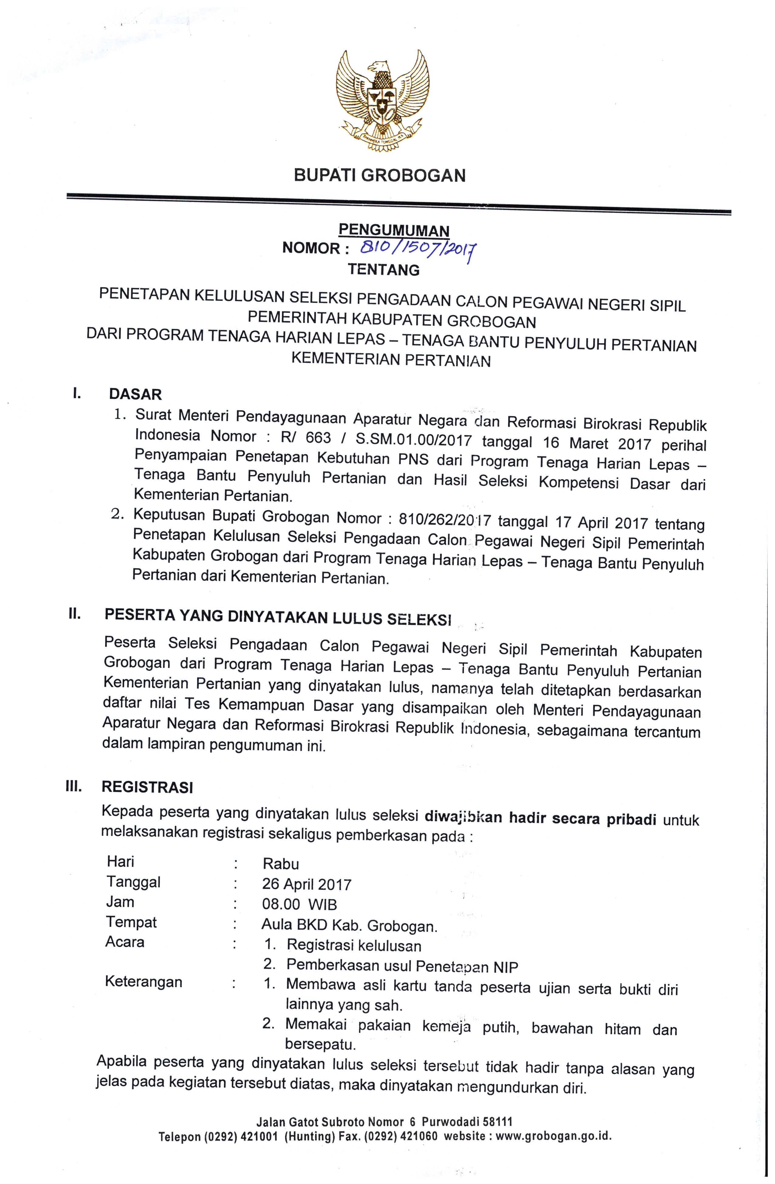 PENGUMUMAN THL PERTANIAN JPEG