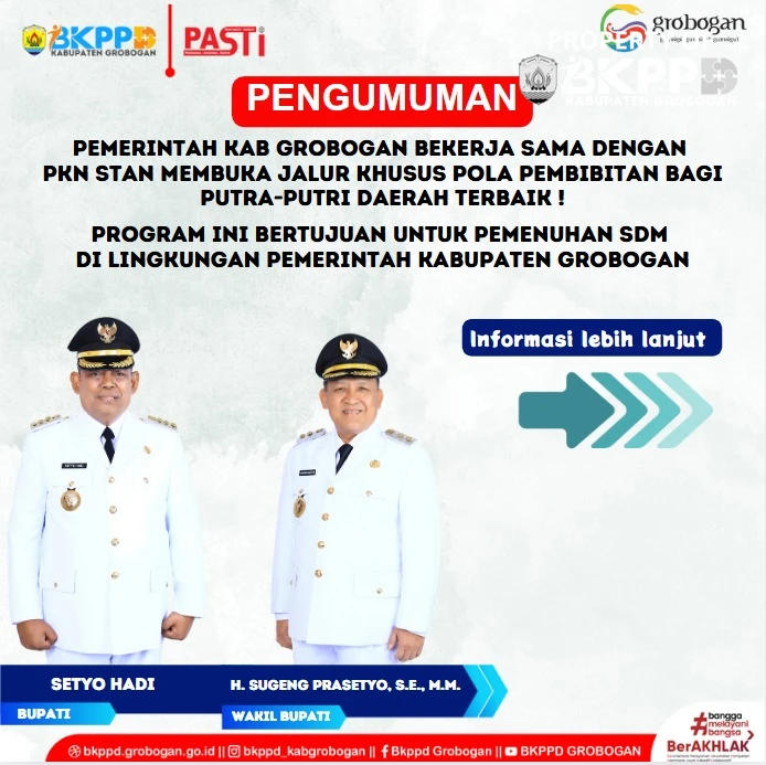 Pendaftaran Seleksi Mahasiswa STAN Jalur Pembibitan Kabupaten Grobogan Tahun 2025